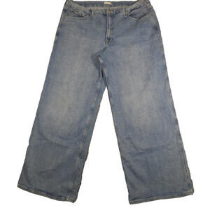 Good American Womens Good Waist Palazzo Denim Wide Leg Jeans Size 22